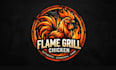 design creative chicken and flame grill logo design