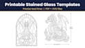 create custom stained glass window pattern design, printable template, lead line
