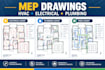 create mep drawings for electrical plumbing and hvac