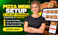 set up your pizza pos with sizes toppings and combos