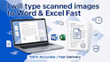 type scanned images to word excel fast