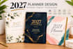2027 printable planner, digital planner, custom planner design, 2027 calendar