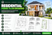 draw residential permit plan and architectural blueprints