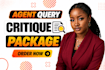 critique your novel, literary agent query package, novel editor and proofreader