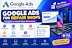 set up targeted google ads for computer and phone repair shops