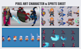 Do 2d pixel art animation, pixel art character, pixel art sprite sheet ...