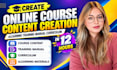 in 12 hours create online course content elearning training manual curriculum
