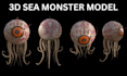 do 3d creature model, sea monster model,animal model for game and animation
