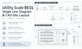 design utility scale bess single line diagram and cad site layout