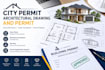 design city permit, architectural drawing and permit
