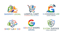 create a shopify, law, and google logo design