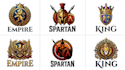create a empire, spartan, and king logo design