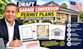 draft garage conversion permit plans and architectural drawings