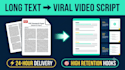 rewrite your long text into viral video scripts and slides