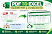 convert PDF to excel, hoa directories and school rosters