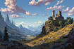 create dark fantasy landscape illustrations
