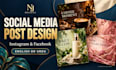 design instagram and facebook posts with captions