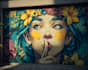 design a stunning fantasy graffiti mural