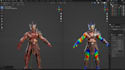 fix blender rigging, weight paint, bone roll and character mesh skinning issues