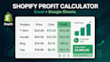 create profit calculation excel sheet for your shopify store