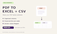convert PDF tables to editable excel and CSV