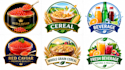 design a professional red caviar, cereal, beverage logo