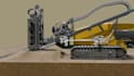 create 3d industrial drilling rig and underground pipeline animation video