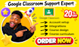 professional google classroom account course upload moodle lms podia payhip