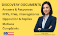 draft answers, responses, oppositions, replies and discovery docs