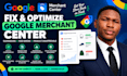 setup shopping ads fix gtin gmc suspension google merchant misrepresentation