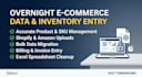 expert e commerce inventory entry and data entry overnight