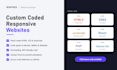 build a custom responsive website with HTML, CSS and javascript