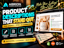 write and optimize shopify and etsy product descriptions