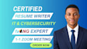 write an ats optimized IT and cybersecurity resume