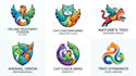 create a professional cat, chicken, and bird logo