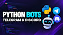 develop a custom telegram bot or discord bot using python
