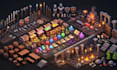 create low poly fantasy rpg props, medieval props, low poly game weapons pack