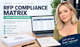 create rfp compliance matrix, tender checklist, bid tracker and bid review