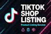 setup tiktok shop product listing with SEO optimization
