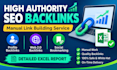 high authority SEO backlinks and manual link building
