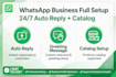 setup whatsapp business auto reply, greeting message and cat