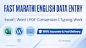do fast marathi english data entry typing excel pdf
