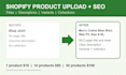 upload shopify products with SEO titles and descriptions