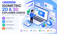 create isometric 2d 3d explainer video, motion graphics saas animation video