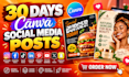 design 30 days social media post posts canva templates social media posts design
