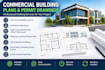 draft commercial building plans and structural permit drawings for city permit