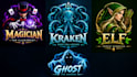 design a professional magician, kraken, elf, ghost logo