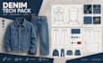 design denim tech pack, jeans tech pack and denim clothing tech pack
