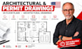 draw 2d floor plan permit drawing and architectural drawing as architect