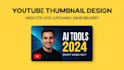 design eye catching professional youtube thumbnail in 24 hours